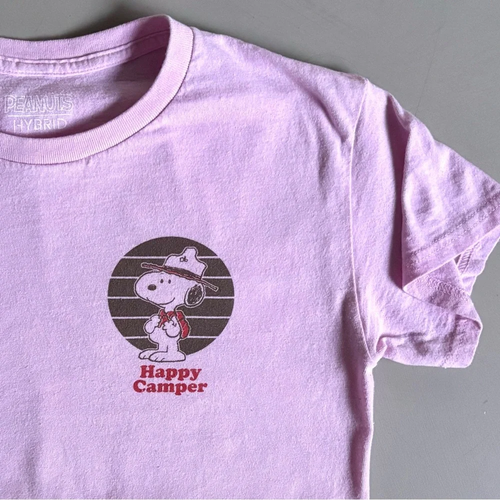 PEANUTS Hybrid Snoopy Graphic Print Backpacking The Great Outdoors Tee Shirt - Picture 2 of 7